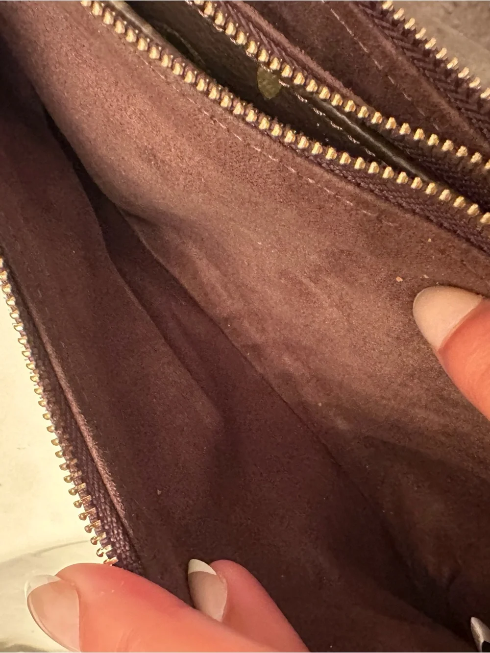 Louis Vuitton Monogram Canvas Clutch with Pink Trim and Gold Chain